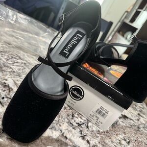 Unlisted Black Velvet Mary Jane Block Heel Pumps
